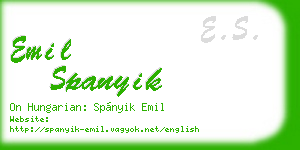 emil spanyik business card