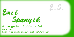 emil spanyik business card